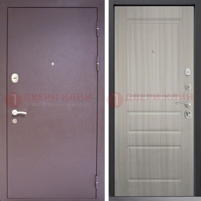 Темная стальная дверь с порошковым окрасом и МДФ ДП-310 в Кингисеппе