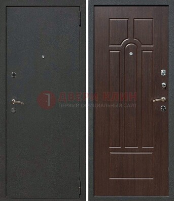 Черная металлическая дверь с порошковым окрасом ДП-47 в Кингисеппе