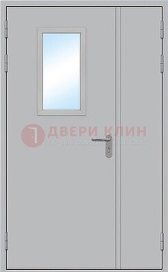 Белая входная противопожарная дверь со стеклянной вставкой ДПП-10 в Курске