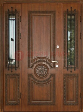 Парадная распашная стальная дверь Винорит со стеклом ДПР-106 в Кингисеппе