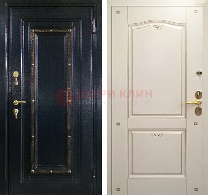 Парадная дверь с золотистым декором ДПР-3 в квартиру в Краснознаменске