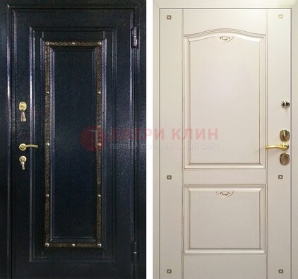 Парадная дверь с золотистым декором ДПР-3 в квартиру в Кингисеппе