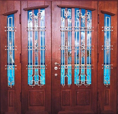 Парадная дверь со вставками из стекла ДПР-55 с шумоизоляцией в Кингисеппе