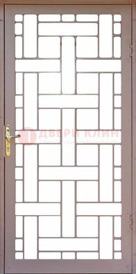 Коричневая металлическая решетчатая дверь для дома ДР-47 в Кингисеппе