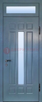 Серая металлическая дверь со стеклом ДС-70 в Кингисеппе