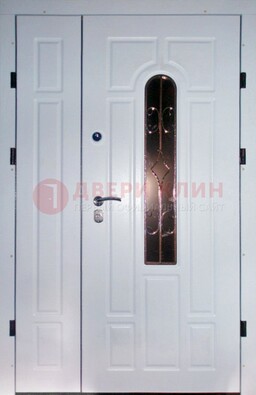 Входная дверь Винорит со стеклом в белом цвете ДСК-277 в Голицино