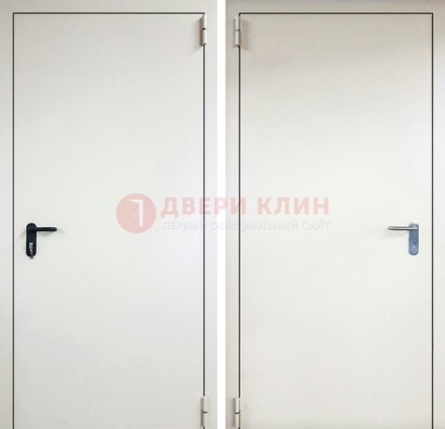 Белая железная техническая дверь ДТ-16 в Можайске