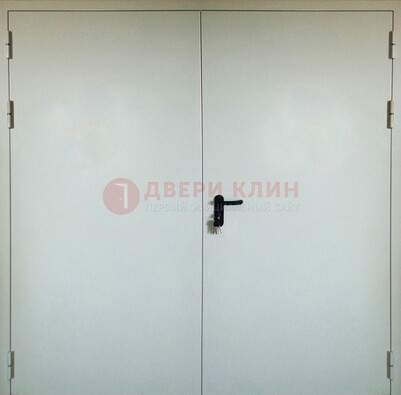 Белая металлическая техническая дверь ДТ-8 в Мытищах