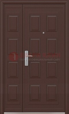 Коричневая железная тамбурная дверь ДТМ-37 в Сочи