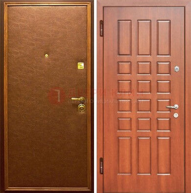 Коричневая входная дверь с винилискожей ДВ-16 в Кингисеппе