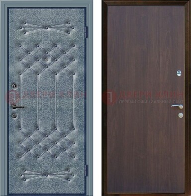 Серая металлическая дверь с винилискожей ДВ-35 в Кингисеппе