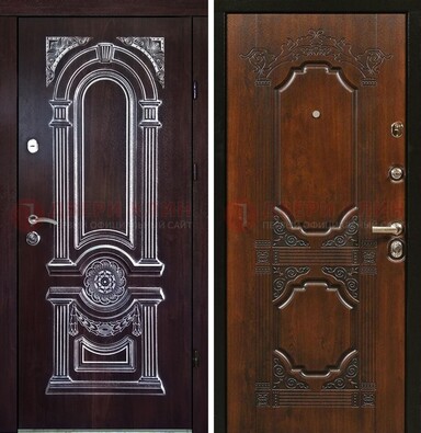 Железная дверь с виноритом в цвете Итальянский орех ДВТ-103 в Кингисеппе