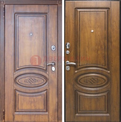 Коричневая металлическая дверь с виноритом ДВТ-10 в Наро-Фоминске