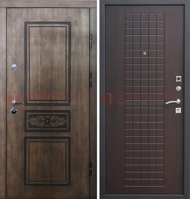 Входная резная дверь c МДФ и коричневой обратной стороной  ДM-1177 в Дмитрове
