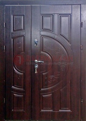 Металлическая филенчатая дверь с виноритом и МДФ Беленый дуб ДВТ-145 в Саратове