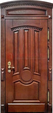 Темная стальная дверь с виноритом и фрамугой ДВТ-238 в Кубинке