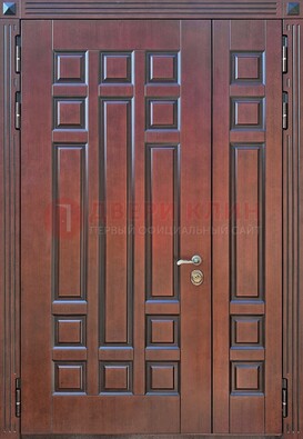 Коричневая полуторная металическая дверь с виноритом ДВТ-240 в Нижнем Новгороде