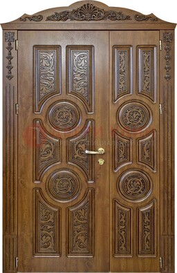 Дизайнерская железная дверь с виноритом и узором ДВТ-257 в Новосибирске