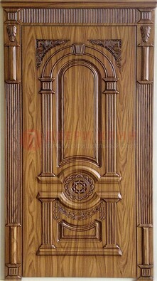 Коричневая металлическая дверь с виноритом ДВТ-61 в Липецке