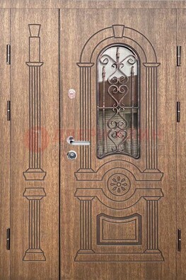 Железная классическая дверь с терморазрывом и рисунком ДВТ-77 в Кингисеппе