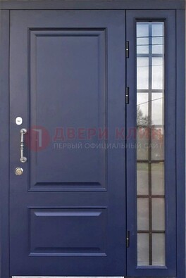 Синяя дверь с виноритом и стеклянными вставками  ДВТ-79 в Кингисеппе