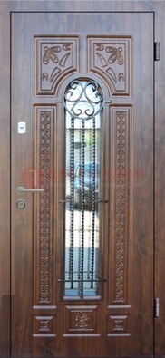 Входная стальная дверь с виноритом и светлой панелью внутри ДВТ-97 в Кингисеппе