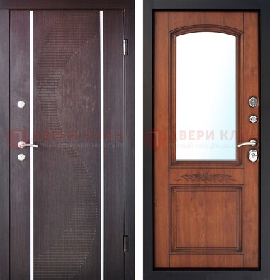 Входная дверь с МДФ и МДФ внутри с зеркалом ДЗ-88 в Кингисеппе