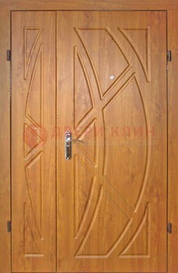 Полуторная металлическая дверь с МДФ золотой дуб ПЛ-17 в Кингисеппе
